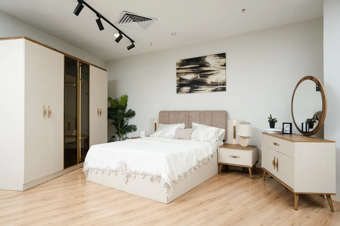 White master bedroom